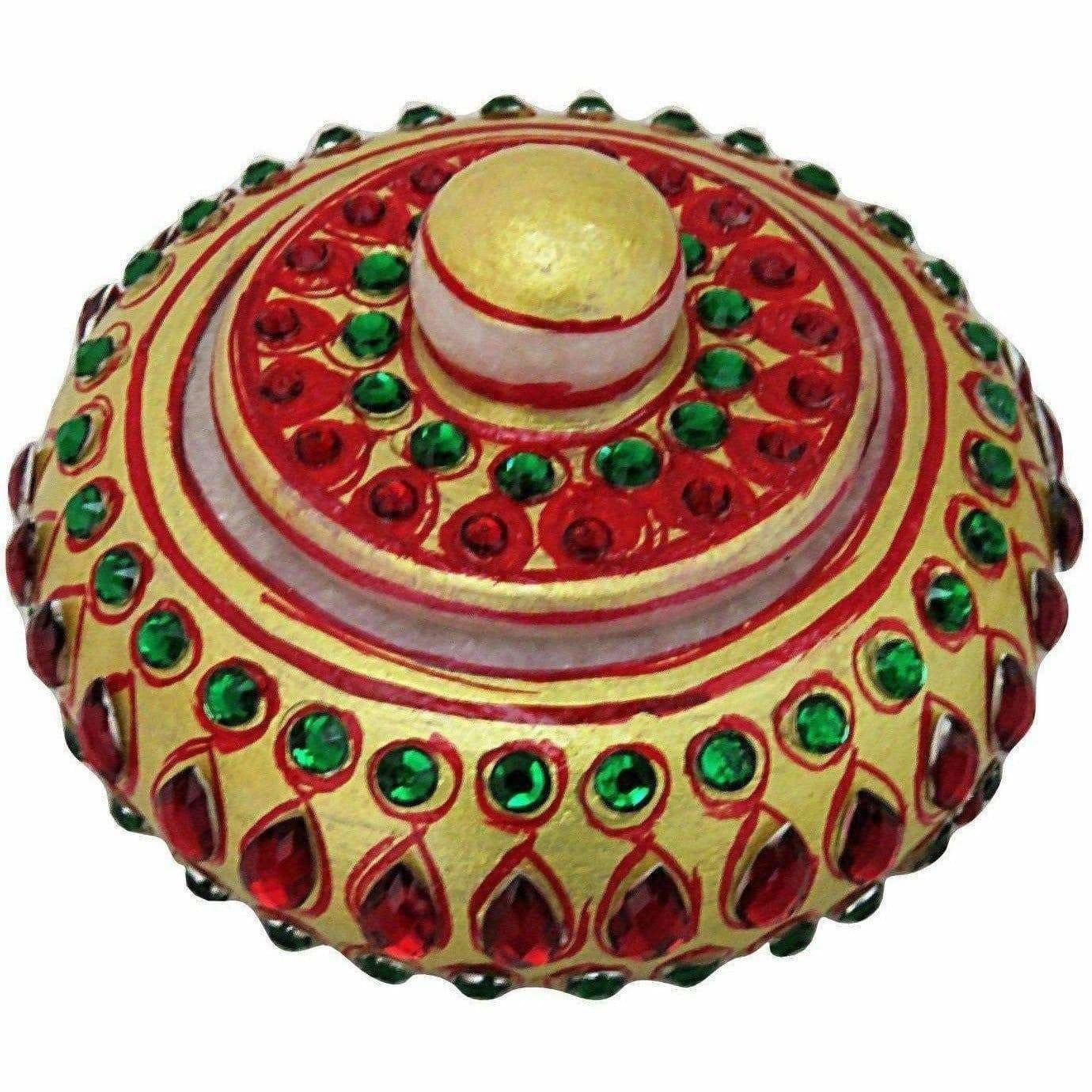 Handmade Traditional Marble Sindoor Dani/Kumkum Box with Meenakari Work | Grocsy