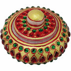 Handmade Traditional Marble Sindoor Dani/Kumkum Box with Meenakari Work | Grocsy