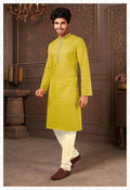 Joban Fashion Green Cotton Kurta Pyjama | Grocsy