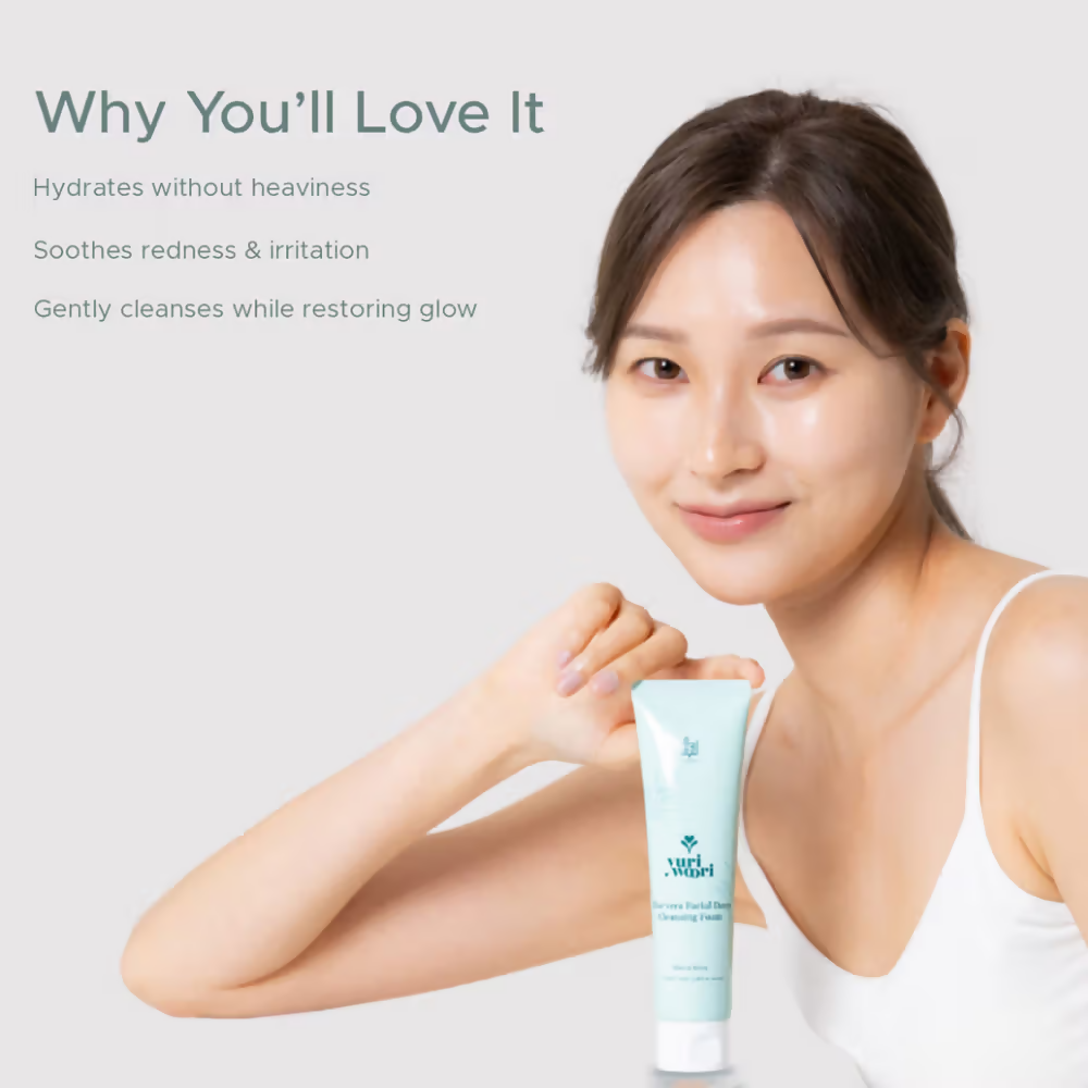 Yuri Woori Aloevera Facial Deep Cleansing Foam | Grocsy