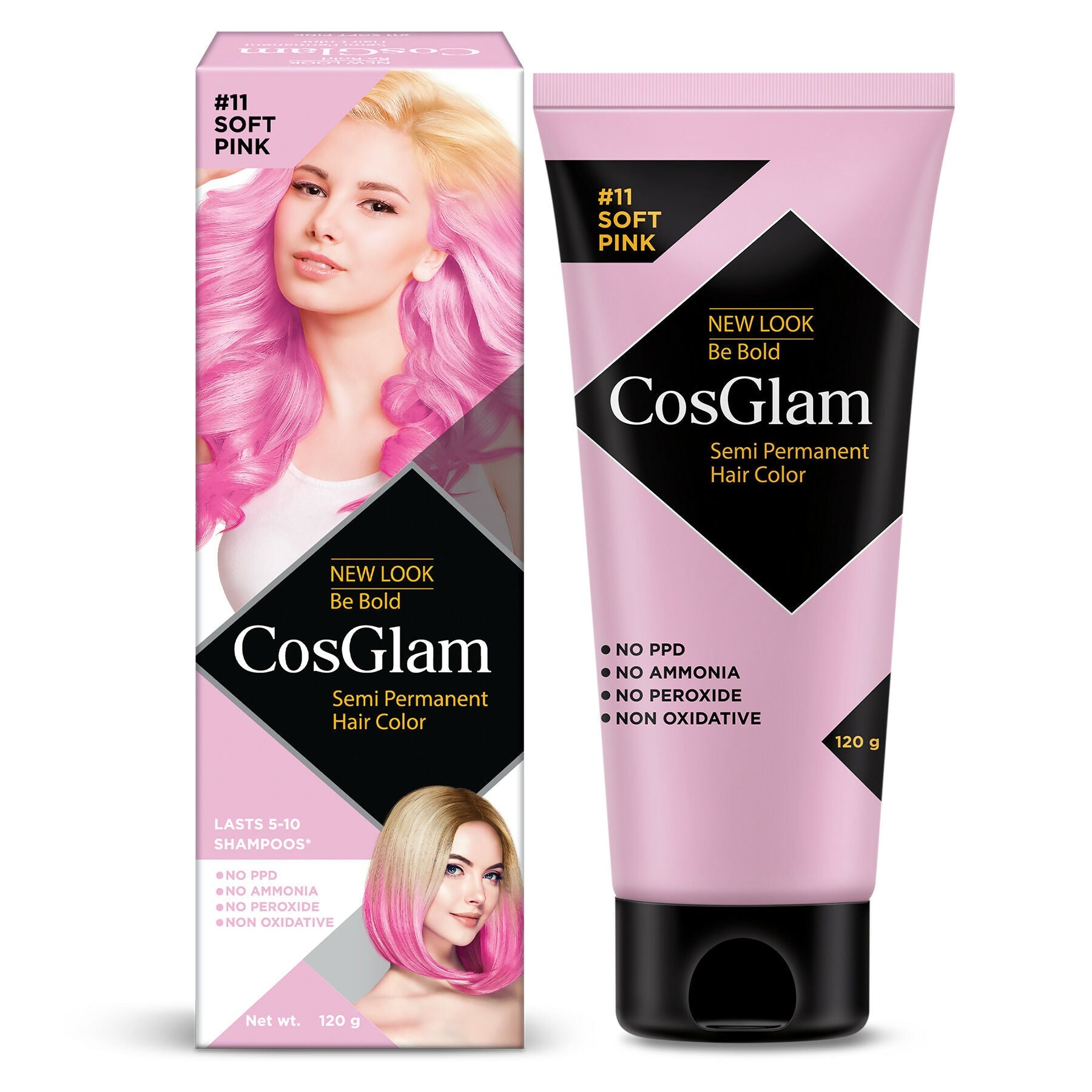 Cosglam Semi Permanent Hair Color for Women & Men (#11 Soft Pink) | Grocsy