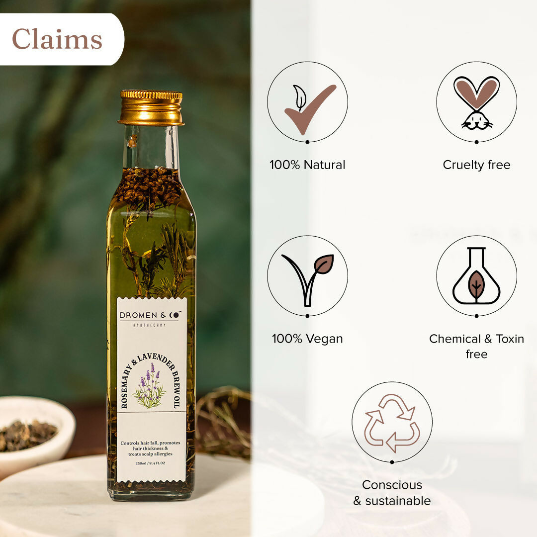 Dromen & Co Rosemary & Lavender Brew Hair Oil | Grocsy
