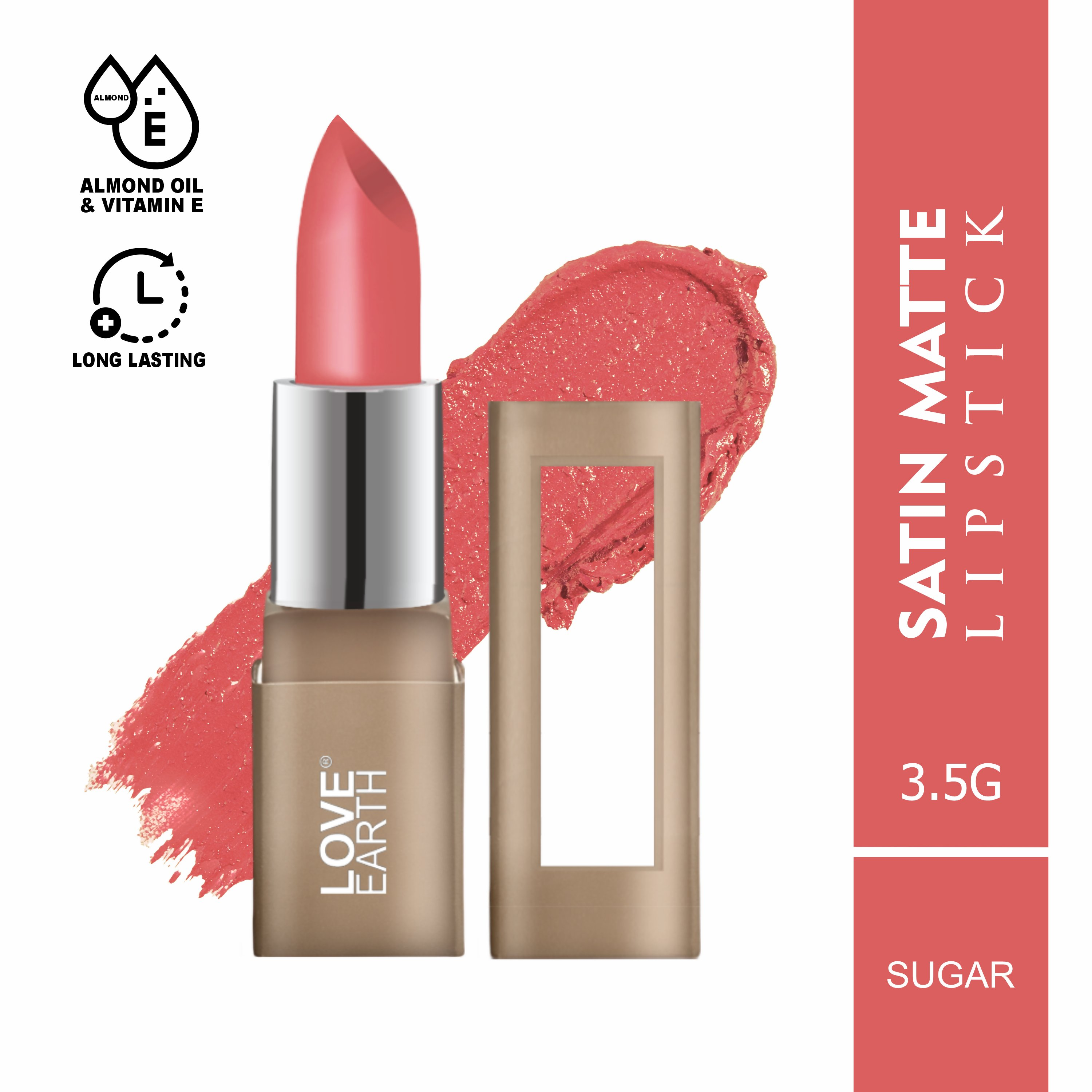 Love Earth Satin Matte Lipstick - Sugar | Grocsy