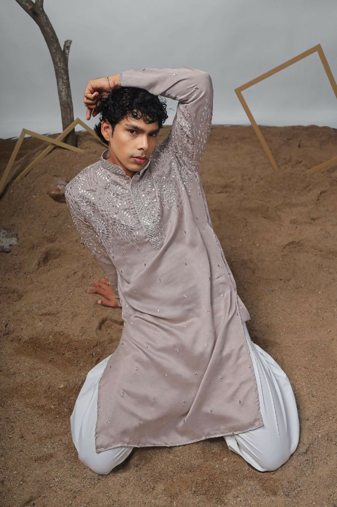 Modal Designer Embroidery Work Kurta Set - Mahotsav | Grocsy
