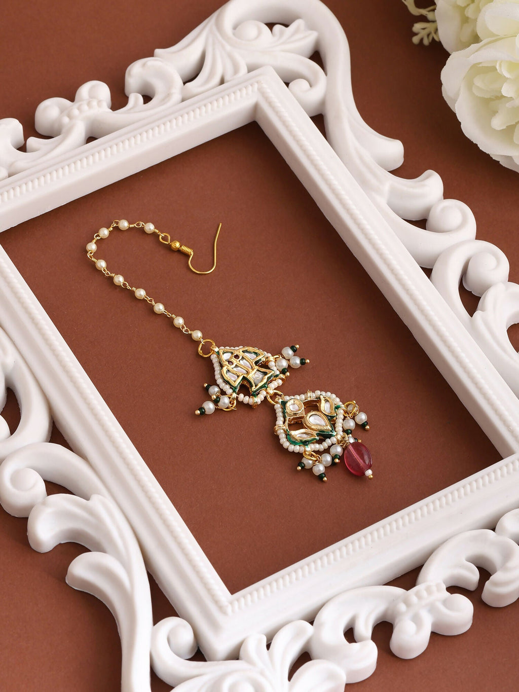 Ruby Raang Sindoor Maang Tikka | Grocsy