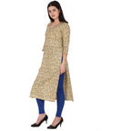 Kanoor Women's goldcotton straight kurti | Grocsy