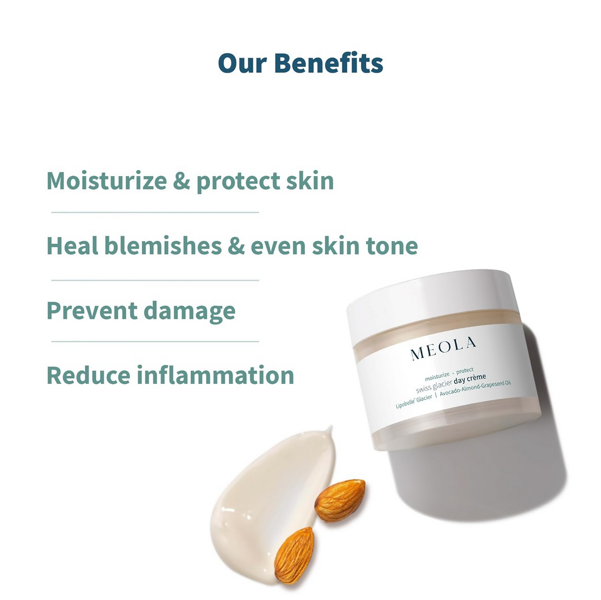 Meola Swiss Glacier Day Cream With Avocado, Almond & Grapeseed Oil | Grocsy