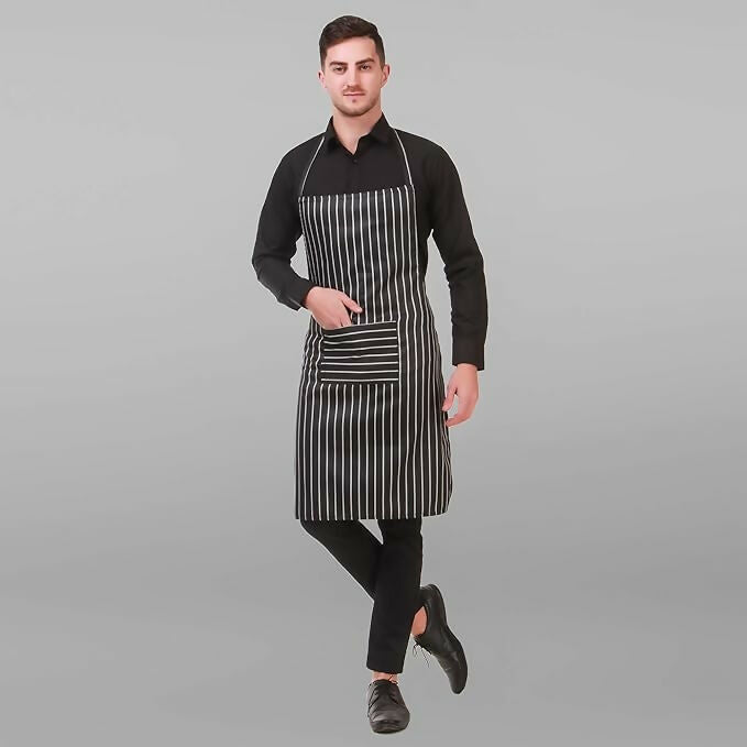 Kodenipr Club Kitchen Chef Apron For Men & Women-Chalk-Stripe | Grocsy