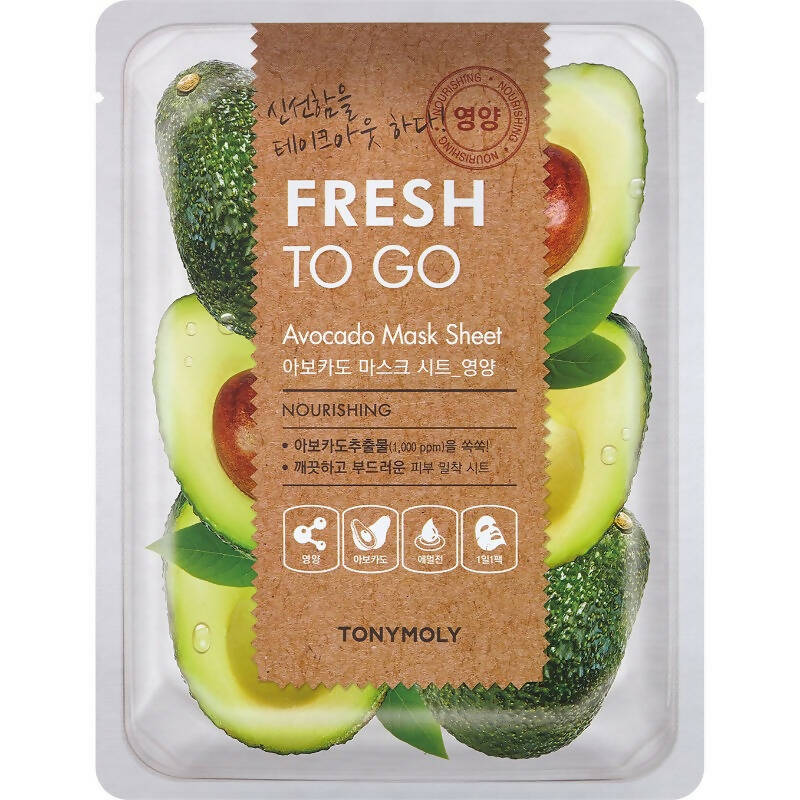 Tonymoly Fresh To Go Avocado Mask Sheet Nourishing - Korean Skincare | Grocsy