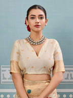 Shree Shyam Fashion Cream Silk Saree | Grocsy
