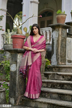 Pink Kalyani Silk Woven Design Saree - Priyalaxmi | Grocsy