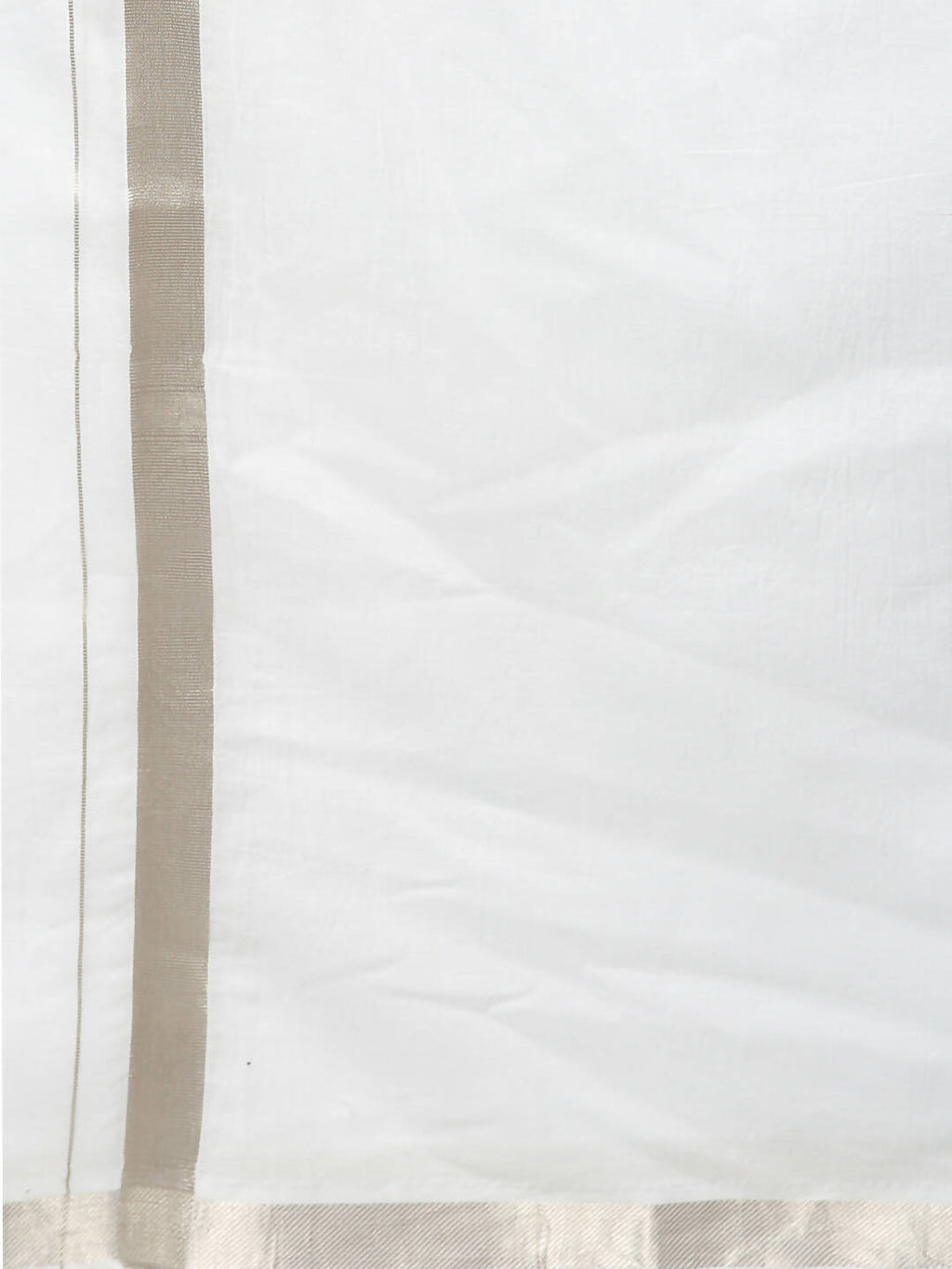 Ramraj Cotton Mens Cotton Silver Jari Dhoti - White | Grocsy