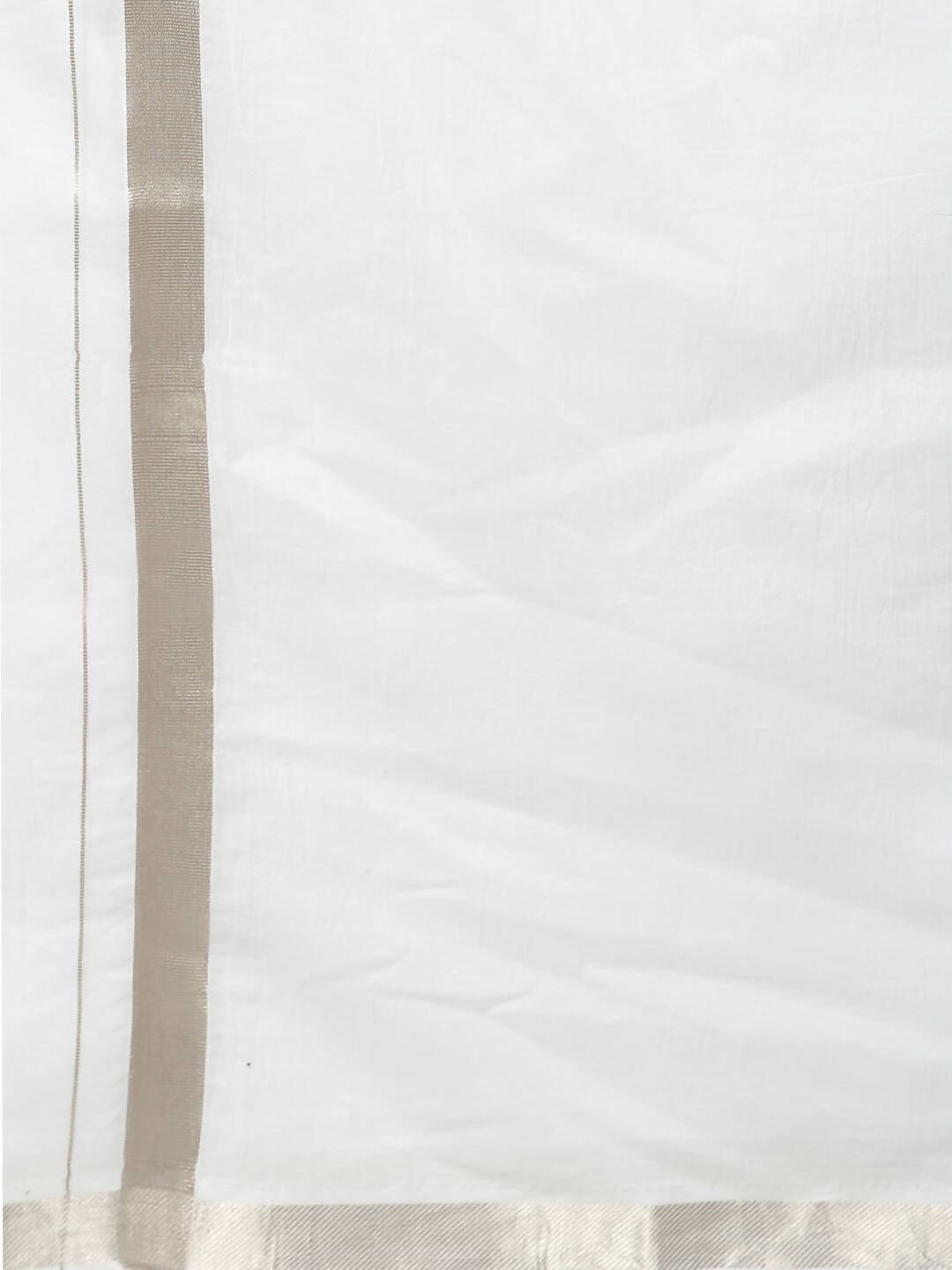 Ramraj Cotton Mens Cotton Silver Jari Dhoti - White | Grocsy