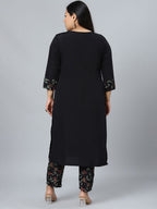 Sztori Plus Size Floral Printed Straight Kurta With Trouser | Grocsy