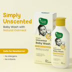 Mother Sparsh Simply Unscented Baby Wash With Natural Oatmeal, Tear Free Formula for Newborn's Sensitive Skin | Grocsy
