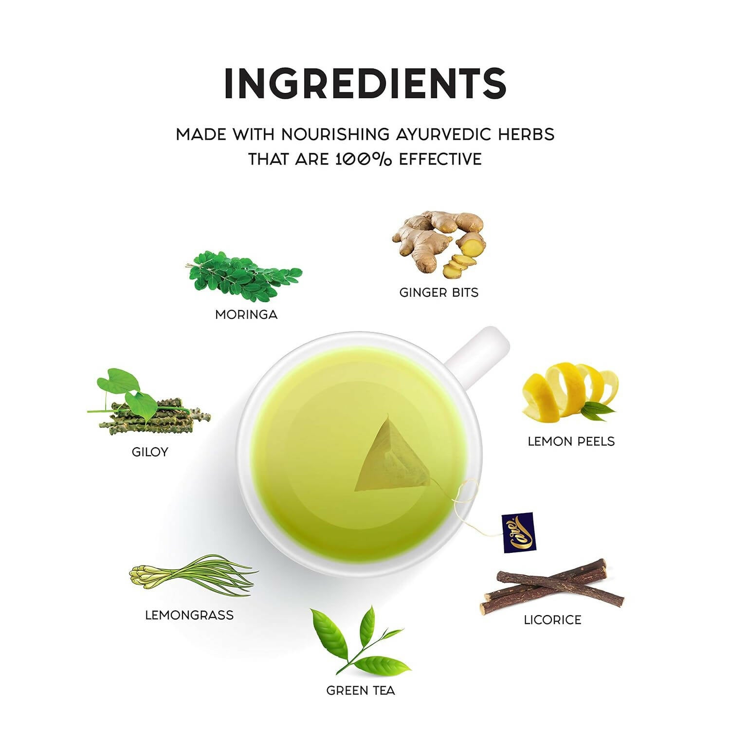 Care Moringa & Giloy Green Tea Bags with Lemongrass | Grocsy