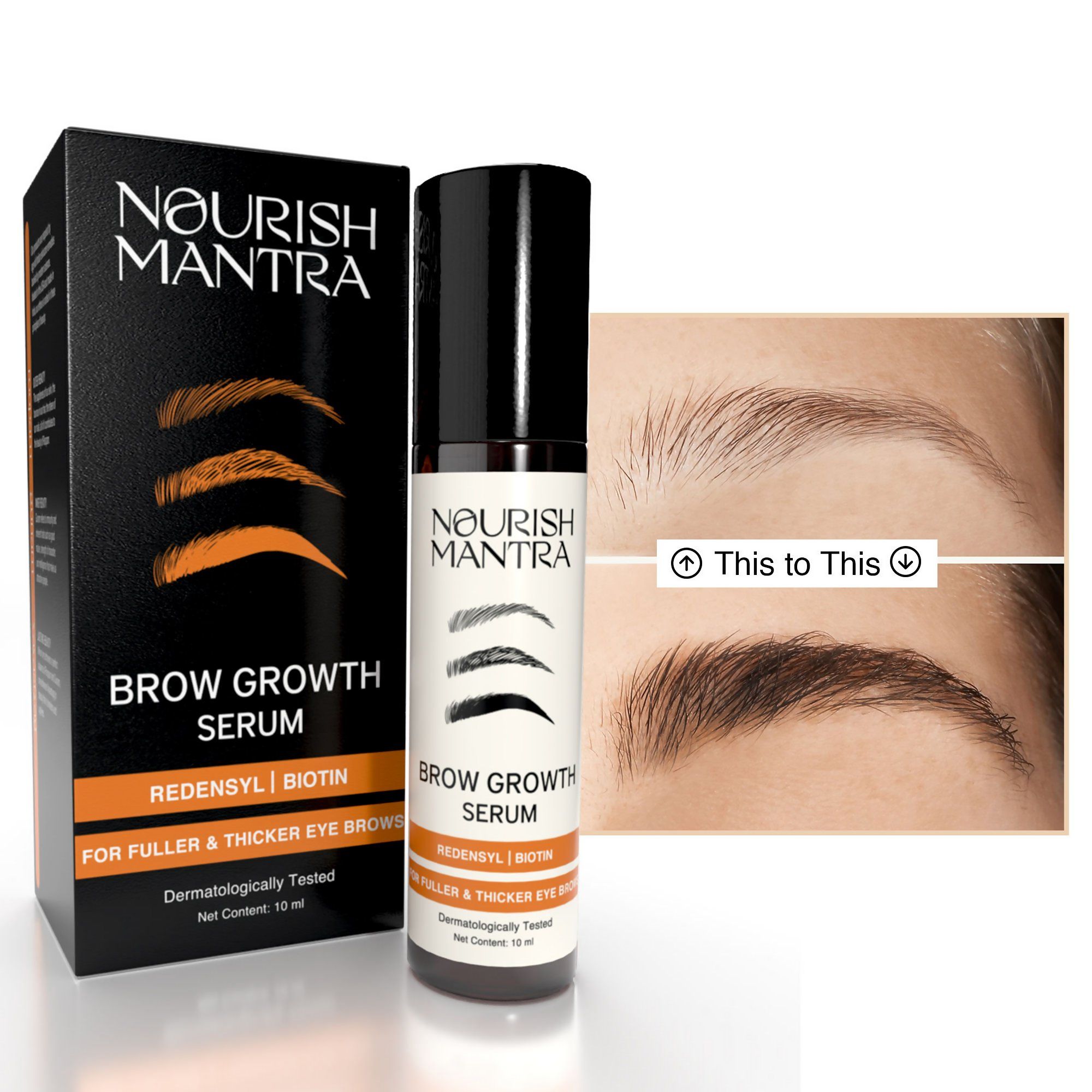 Nourish Mantra Eye Brow Growth Serum with Biotin & Peptides | Grocsy