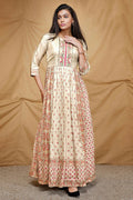 Designer casual Offwhite Dola Silk Gown - Anbazaar | Grocsy