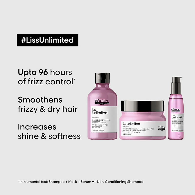 L'Oreal Professionnel Liss Unlimited Shampoo, Hair Mask & Hair Serum Serie Expert | Grocsy