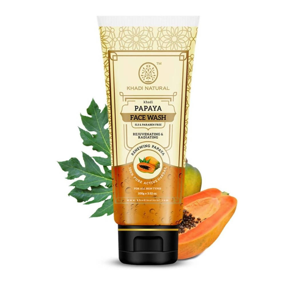 Khadi Natural Papaya Face Wash SLS & Paraben Free | Grocsy