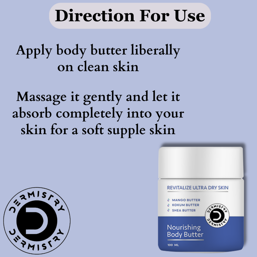 Dermistry Revitalizing Nourishing Body Butter for Ultra Dry & Flaky Skin Mango Kokum & Shea Butter | Grocsy