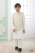 Raivat Ethnic Art Silk Embroidery Work 3 Pics Jacket Set In Off White Colour | Grocsy