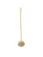 NVR Women's Trending Stylish Gold-Polished Maang Tikka | Grocsy
