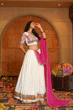 AI Fashion Off White Crepe Designer Navratri Wear Lehenga Choli Collection | Grocsy