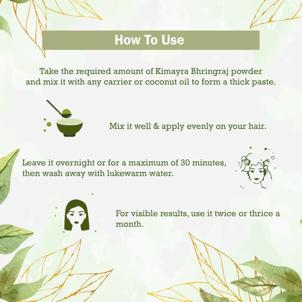 Kimayra Bhringraj Powder For Hair Growth & Reduces Frizz | Grocsy