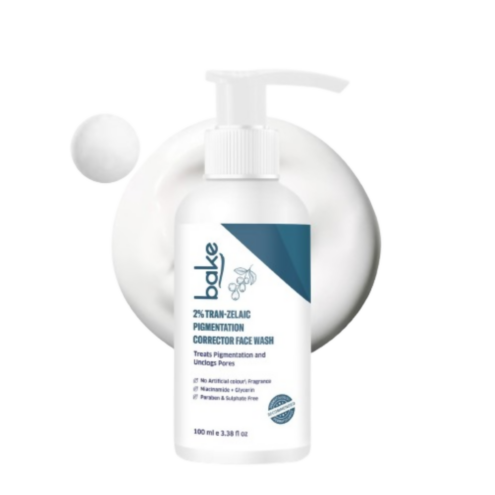 Bake 2% Tran-Zelaic Pigmentation Corrector Milky Face Wash For Pigmentation and unclogged pores | Grocsy