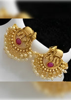 Jewel City Exquisite Elephant Motif Gold Necklace Set with Pearl Accents - Traditional Indian Jewelry | Grocsy