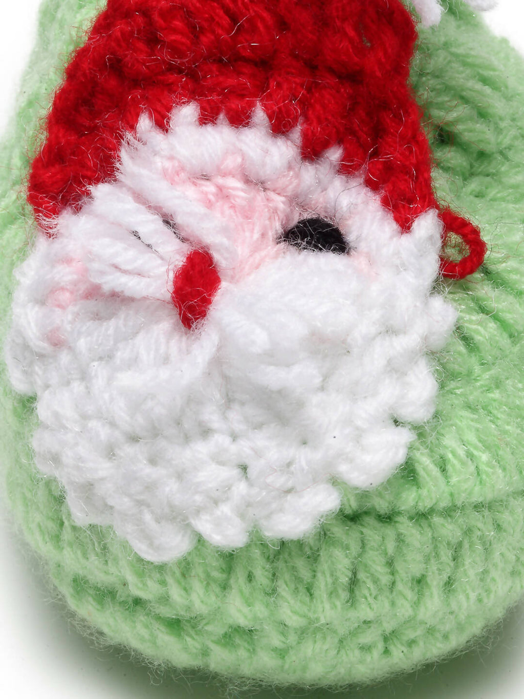 Chutput Kids Woollen Hand Knitted Santa Face Booties - Green | Grocsy