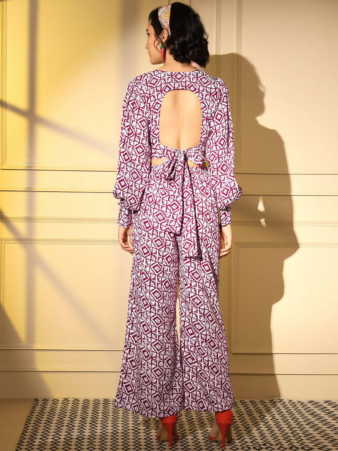 Pink Crepe Digital Printed Top With Matching Trouser - Shivani | Grocsy