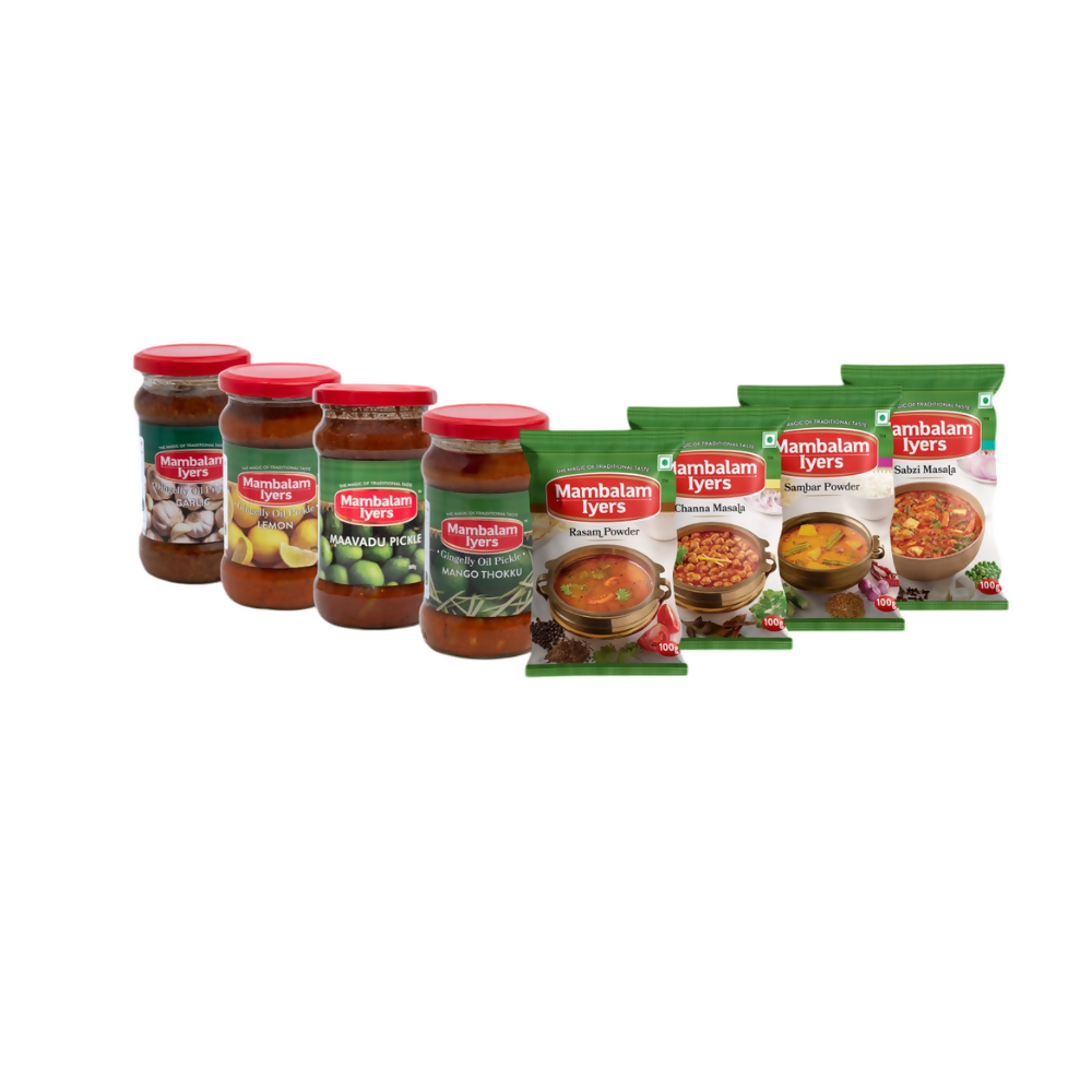 Mambalam Iyers Super Masala Mix & Pickle Mega Pack | Grocsy