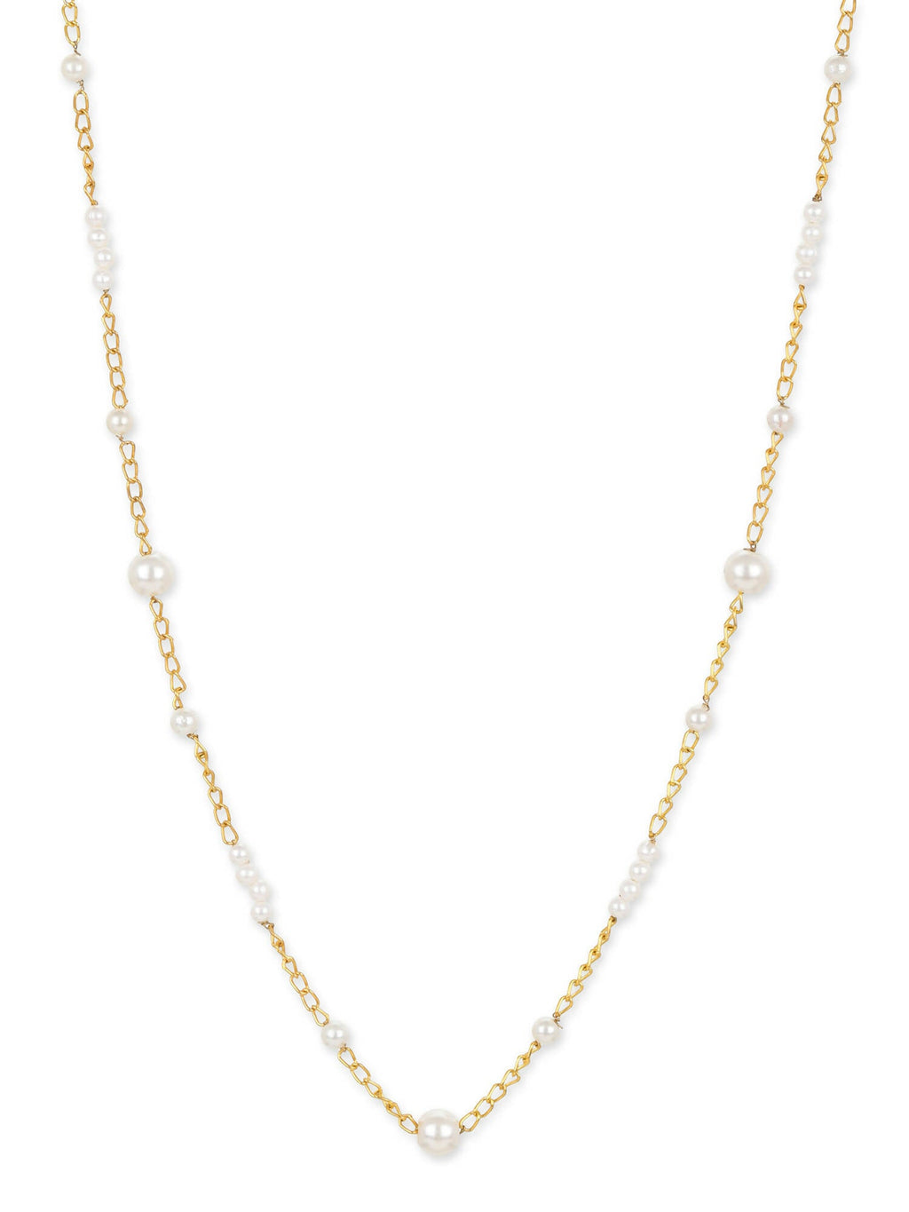 Gold-Toned White Brass Gold-Polished Necklace - Ruby Raang | Grocsy