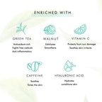 mCaffeine Green Tea Face Scrub with Vitamin C & Hyaluronic Acid | Grocsy