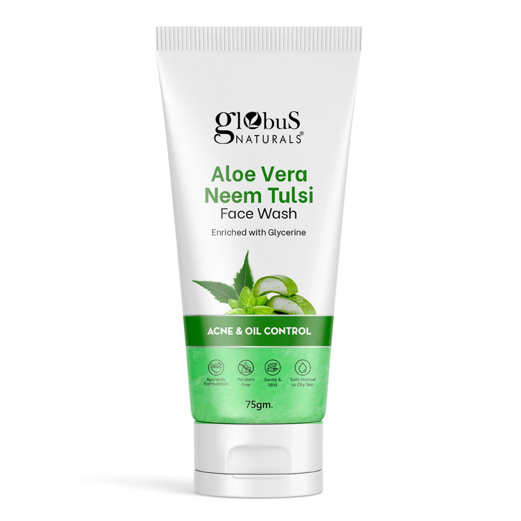 Globus Naturals Aloe vera Neem Tulsi Enriched With Glycerin & Oil Control Formula | Grocsy