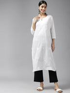 Yufta Embroidered Cotton Kurta | Grocsy