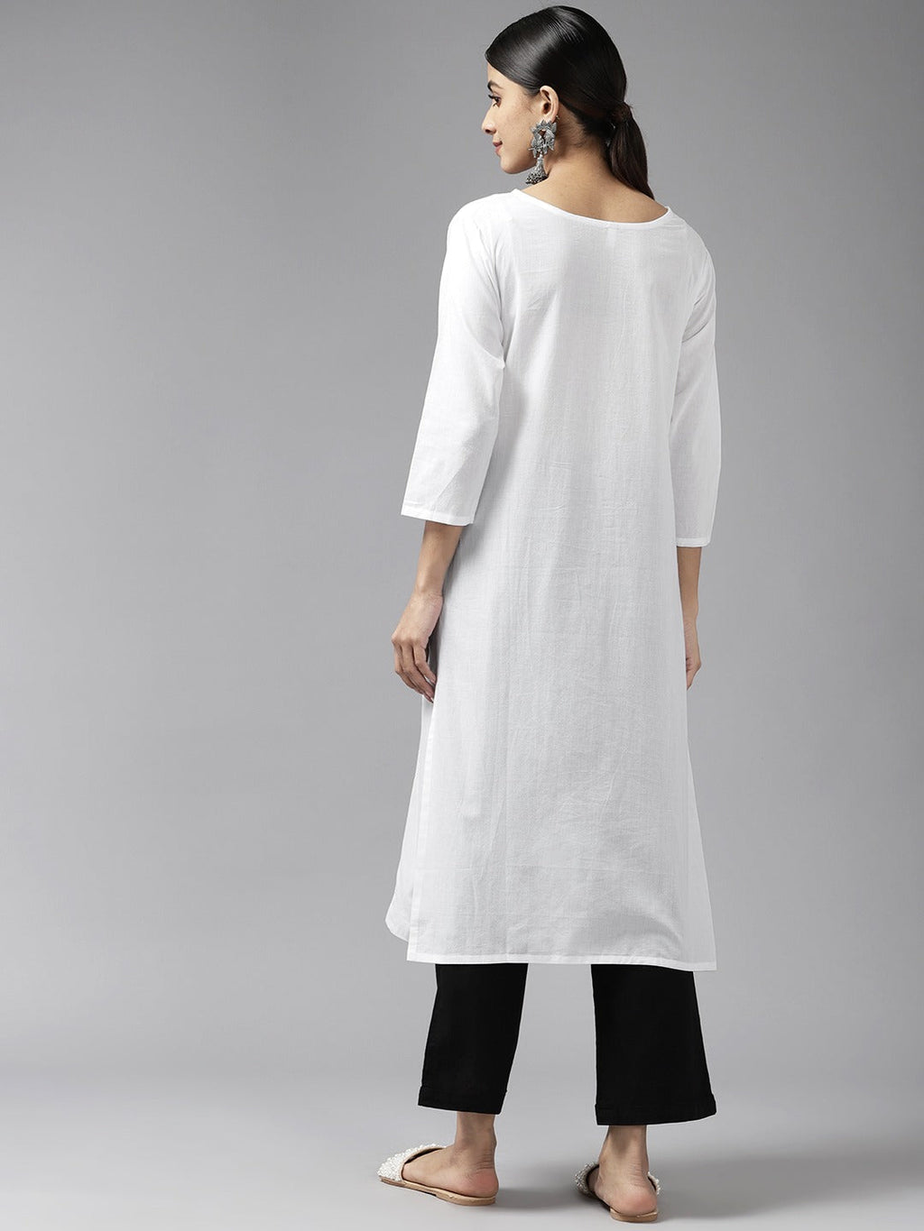Yufta Embroidered Cotton Kurta | Grocsy