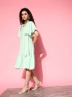 Yufta Embroidered Tiered Wrap Dress | Grocsy