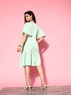 Yufta Embroidered Tiered Wrap Dress | Grocsy