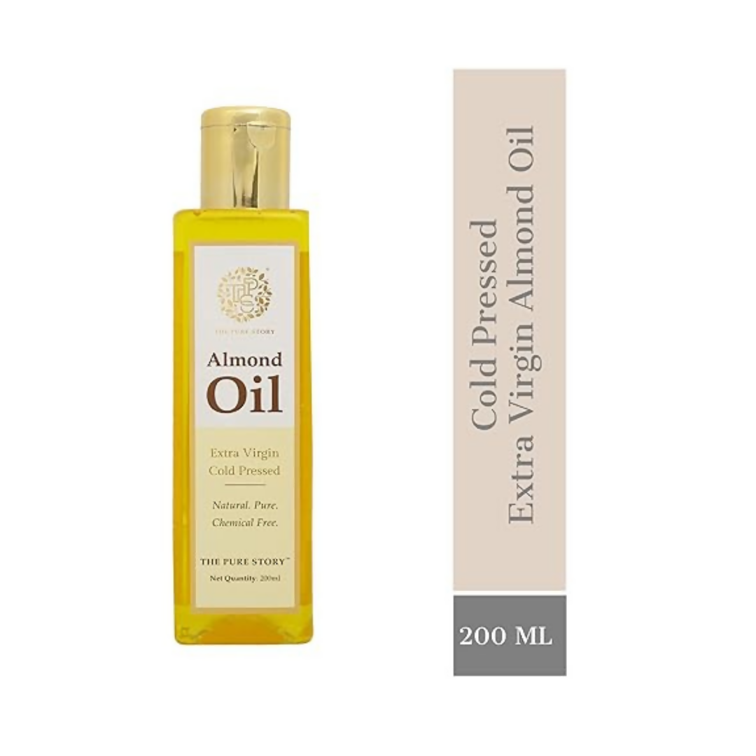 The Pure Story Sweet Almond Oil Pure Cold Pressed For Hair, Skin, Face Care & Massage | Grocsy