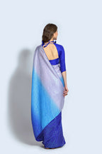 Vegaa Fashion Blue Vichitra Silk Embroidered Party Wear Saree | Grocsy