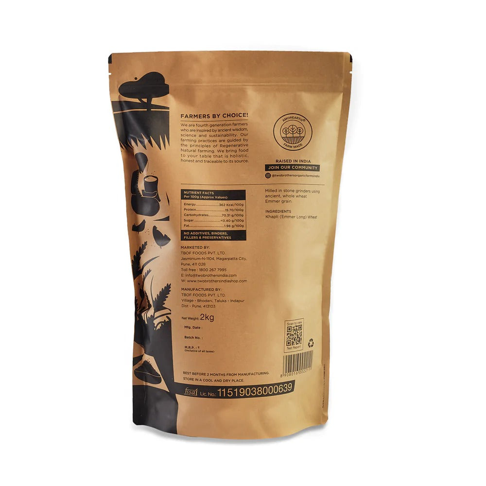 Two Brothers Organic Farms Khapli Flour | Grocsy
