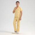 Chilins Kids Cotton Blend Night Suit| Sleepwear | Checked Design | Yellow | Grocsy