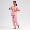 Chilins Kids Cotton Blend Night Suit| Sleepwear | Checked Design | Pink | Grocsy