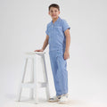 Chilins Kids Cotton Blend Night Suit| Sleepwear | Checked Design | Blue | Grocsy