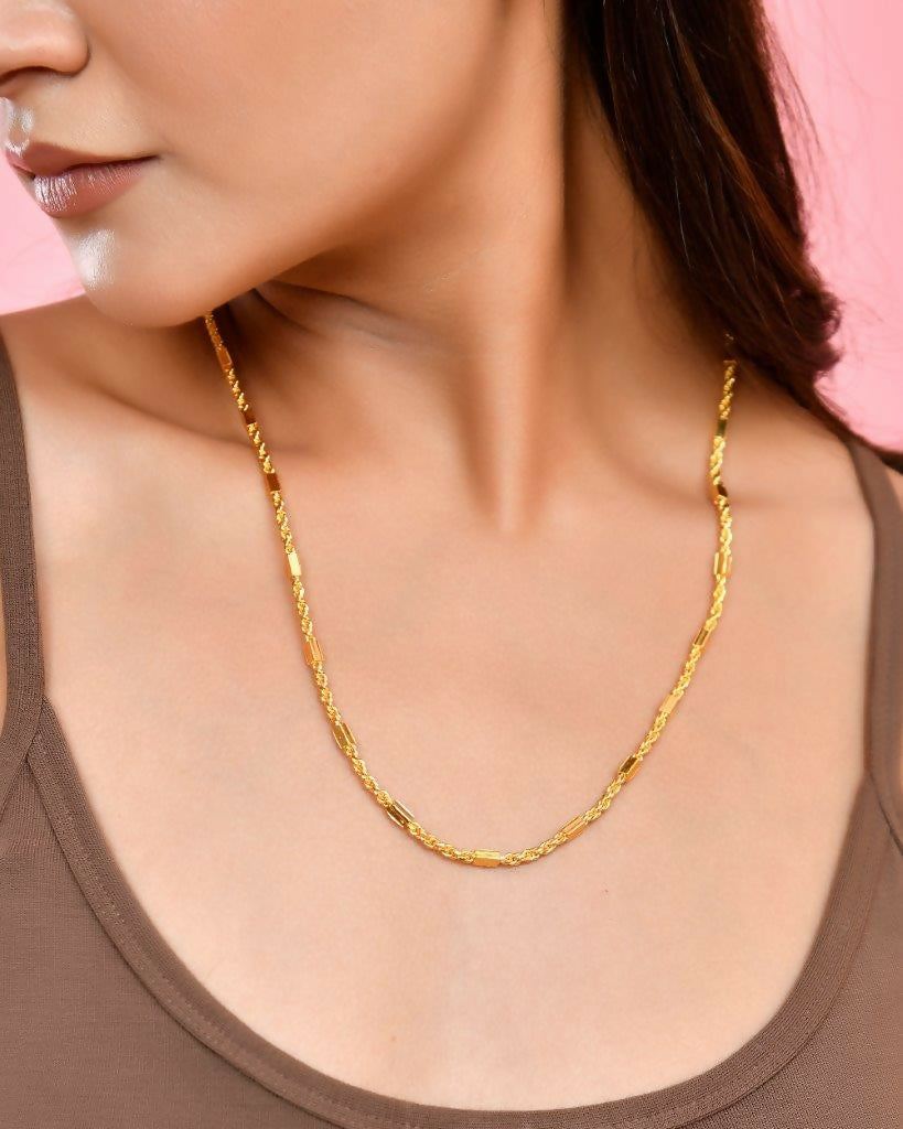 VOJ Women Gold-Polished Pipe Chain | Grocsy