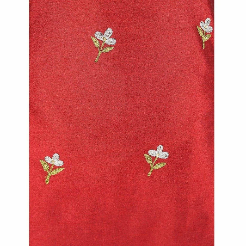 Cheera Women's Beautiful Hand Embroidered Motif All-Over Straight Silk Kurta (CH070K) | Grocsy