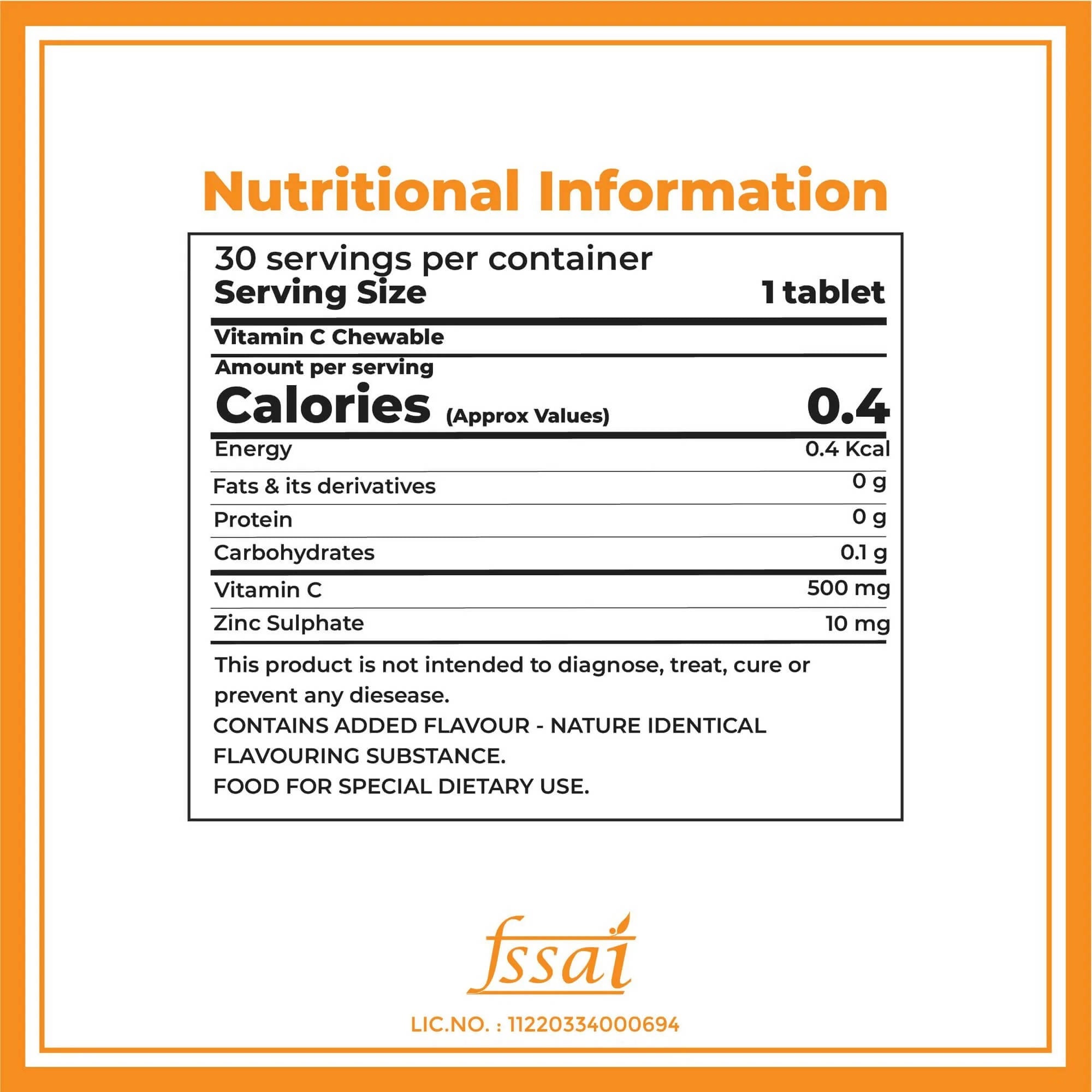 Boldfit Vitamin C 500mg Chewable Tablets (Tangy Orange Flavor) | Grocsy